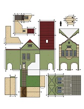 ocuklar iin hazr ev model maketi ablonu, paper craft model house